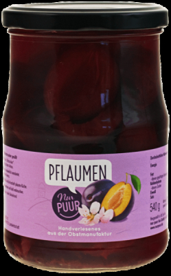 Nur Puur Pflaumen, halbe Frucht, entsteint, mit Rohzucker