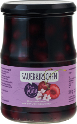 Nur Puur Sauerkirschen, entsteint, mit Rohrohrzucker