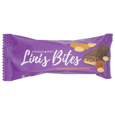 Linis Bites Salted Peanut Caramel, 40 gr StückSchokoriegel