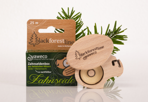 yaweco Black Forest Line Zahnseidenbox aus Holz vo