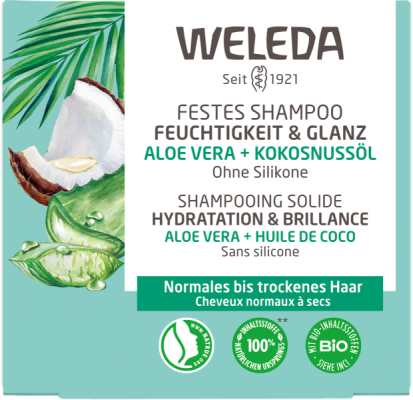 Weleda Festes Shampoo Feuchtigkeit & Glanz 50g