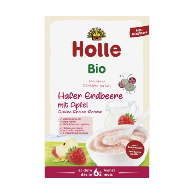 Holle Bio-Milchbrei Hafer Erdbeere mit Apfel
